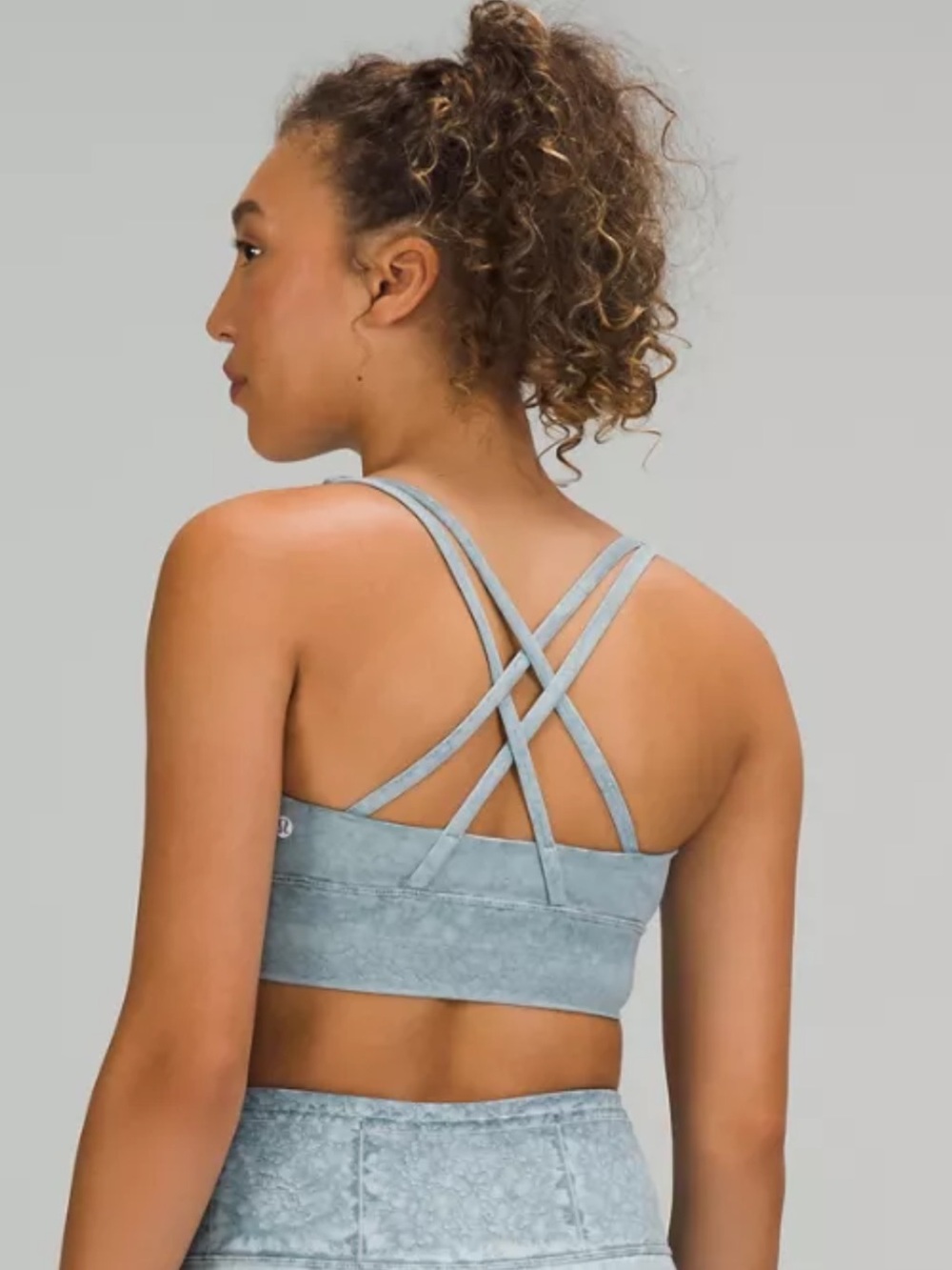 lululemon blue Energy Longline Bra size 4